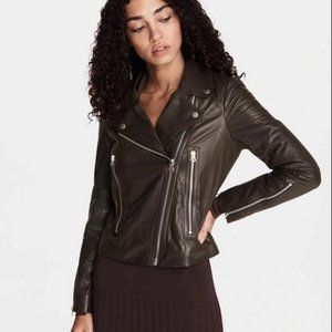 Rag & Bone Mack Leather Jacket in Dark Brown